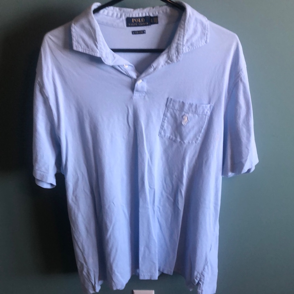 Mens light blue short sleeve polo, Ralph Lauren